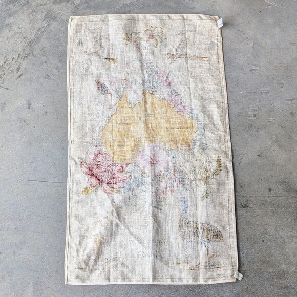 Vintage Pure Linen Souvenir Australian Wildlife Tea Towel - Picture 9 of 9